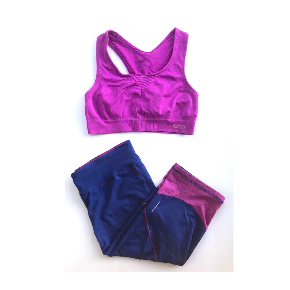 Bi-color Champion Cropped Leggings w/secret pocket